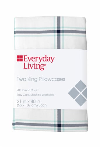 Everyday Living® Cotton/Polyester 200 Thread Count Pillow Case - Jasper Plaid Perspective: front