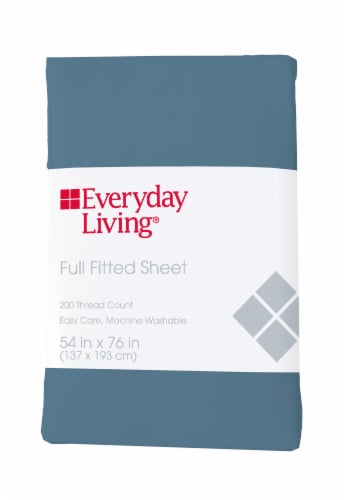 Everyday Living® Cotton/Polyester 200 Thread Count Fitted Sheet - Provincial Blue Perspective: front