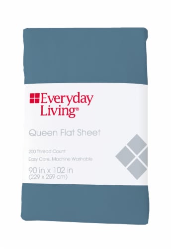 Everyday Living® Cotton/Polyester 200 Thread Count Flat Sheet - Provincial Blue Perspective: front