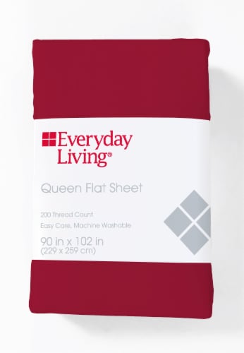 Everyday Living® 200 Thread Count Cotton/Polyester Flat Sheet - Jester Red Perspective: front