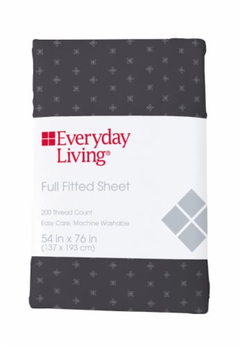 Everyday Living® 200 Thread Count Cotton/Polyester Fitted Sheet - Compass Stitch Perspective: front