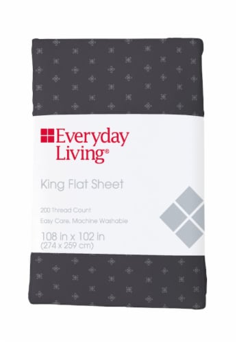 Everyday Living® 200 Thread Count Cotton/Polyester Flat Sheet - Compass Stitch Perspective: front