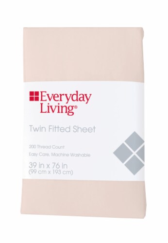 Everyday Living® 200 Thread Count Cotton/Polyester Fitted Sheet - Pearl Perspective: front