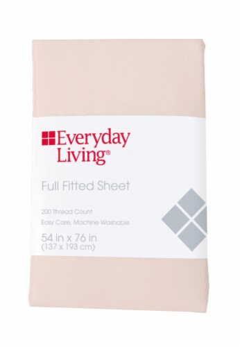 Everyday Living® 200 Thread Count Cotton/Polyester Fitted Sheet - Pearl Perspective: front