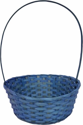 Holiday Home® Round Easter Basket - Blue Perspective: front