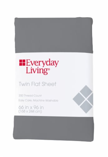 Everyday Living® 200 Thread Count Cotton/Polyester Flat Sheet - Sharkskin Perspective: front