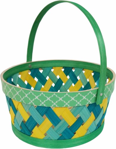 Holiday Home® Round Lattice Weave Easter Basket Perspective: front