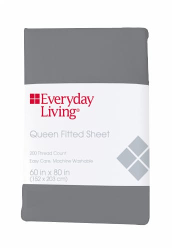 Everyday Living® 200 Thread Count Cotton/Polyester Fitted Sheet - Sharkskin Perspective: front