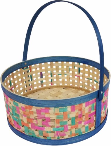 Holiday Home® Round Open Weave Easter Basket Perspective: front