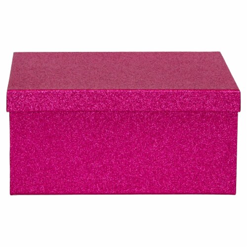 Holiday Home™ Gift Box - Medium - Red Glitter Perspective: front