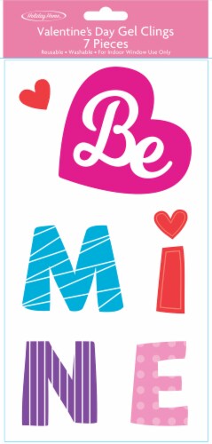 Holiday Home® Be Mine Valentine's Gel Clings - 7 Pieces Perspective: front