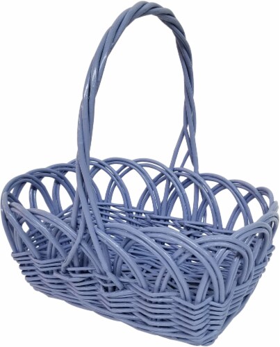 Holiday Home Rectangular Willow Easter Basket - Purple Perspective: front