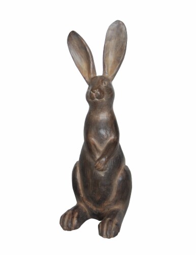 Holiday Home Sitting Easter Rabbit Decor - Brown Perspective: front