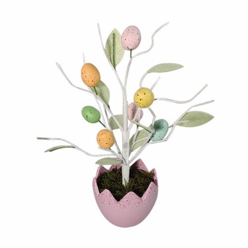 Holiday Home Egg Pot with Egg Tree - Pink Perspective: front