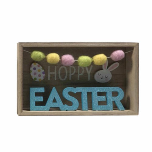 Holiday Home Pom Pom Hoppy Easter Sign Perspective: front