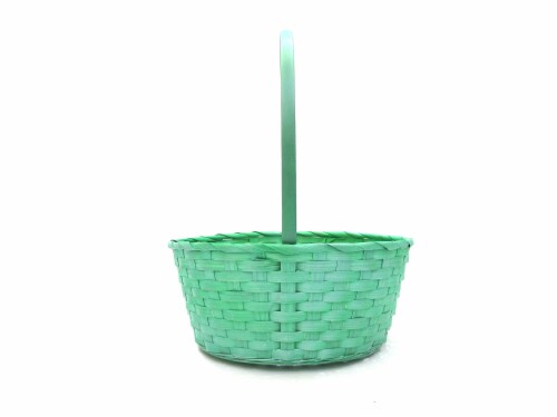 Holiday Home Bamboo Basket - Pearl Green Perspective: front