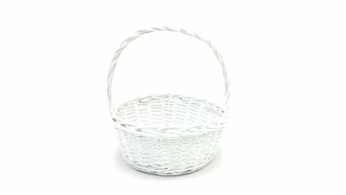 Holiday Home Round Willow Easter Basket - White Perspective: front