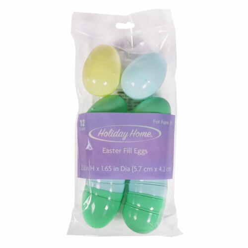 Holiday Home® Solid Easter Plastic Fill Eggs - Yellow/Blue/Green Perspective: front