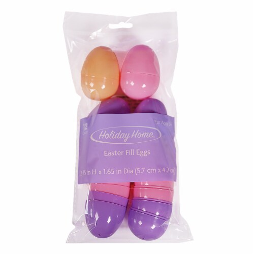 Holiday Home® Solid Easter Plastic Fill Eggs - Orange/Pink/Purple Perspective: front