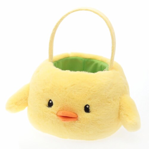Holiday Home Yellow Plush Chick Basket Perspective: front