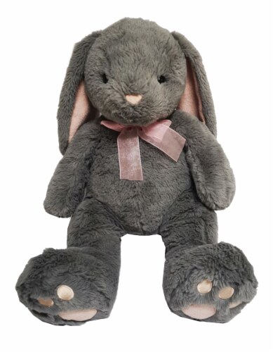 Holiday Home Plush Bunny with Ribbon Gray Pink 1 ct City Market