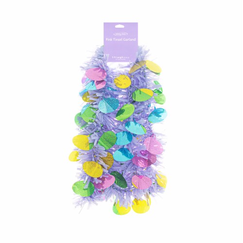 Holiday Home® Jumbo Purple Tinsel Garland Perspective: front