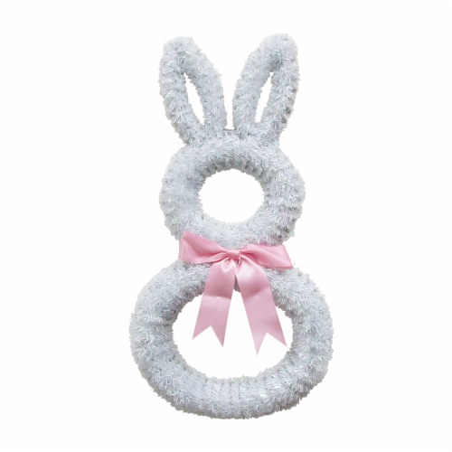 Holiday Home Easter Bunny Wreath - White Perspective: front