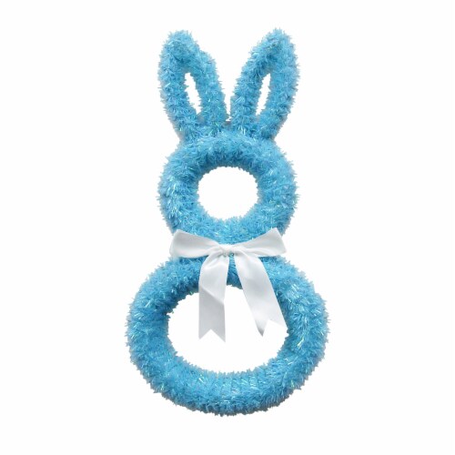 Holiday Home Easter Bunny Wreath - Blue Perspective: front