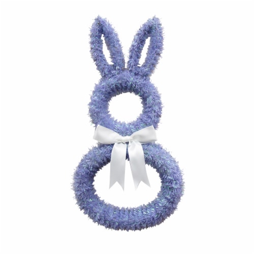 Holiday Home Easter Bunny Wreath - Purple Perspective: front