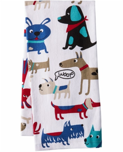Everyday Living Dog Days Print Kitchen Towel Perspective: front