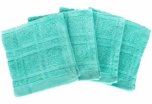 Everyday Living Solid Dish Cloths - Teal Perspective: front