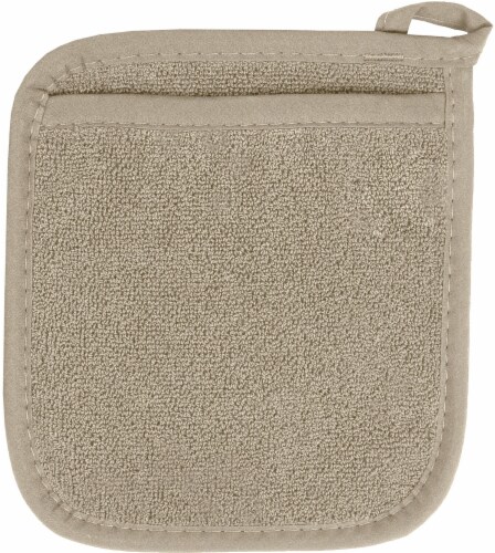 Everyday Living Light Gray Terry Pocket Oven Mitt Perspective: front