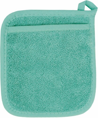 Everyday Living Teal Terry Pocket Oven Mitt Perspective: front