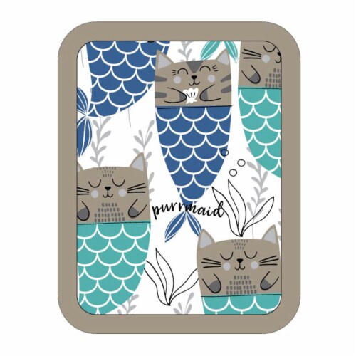 Everyday Living Gray/Blue Cat Fish Print Pot Holder Perspective: front