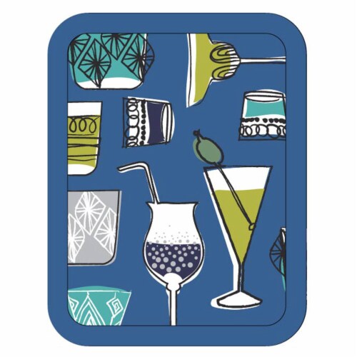 Everyday Living Blue Party Print Pocket Oven Mitt Perspective: front
