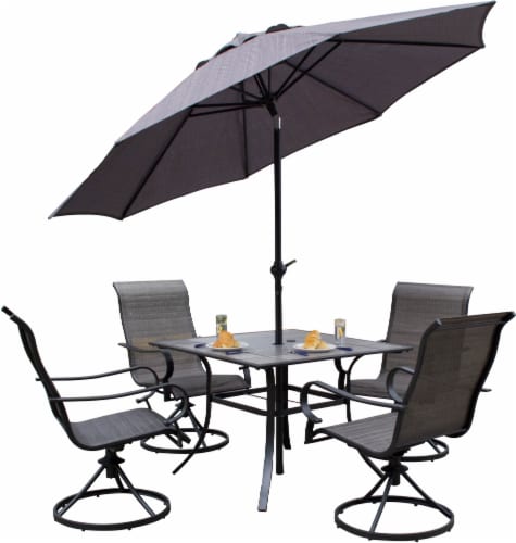 HD Designs Outdoors Geneva Dining Set - Gray Perspective: front
