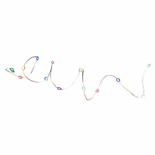 Holiday Home 50 LED 8-Function Silver Wire with Multi LED Wire Lights Perspective: front