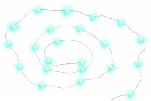 Holiday Home LED 8-Function Silver Wire Lights - Green Perspective: front