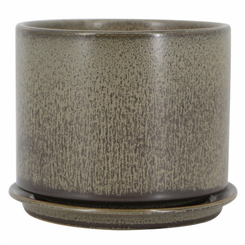 The Joy of Gardening® Sandrift Cylinder Planter Perspective: front