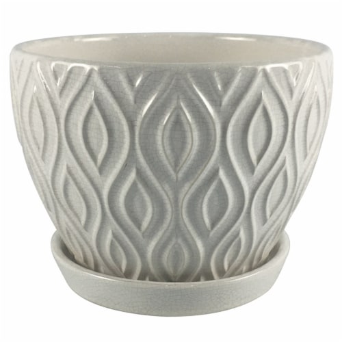 The Joy of Gardening Featherlinx Planter - White Perspective: front