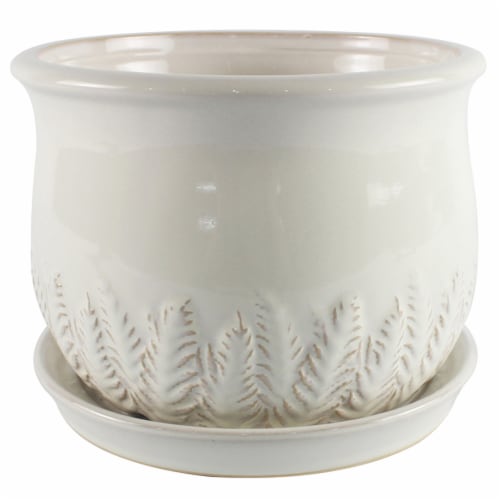 The Joy of Gardening® Fern Round Planter Perspective: front