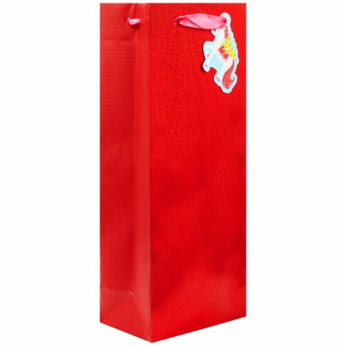 Holiday Home Unicorn Wine Gift Bag Perspective: front