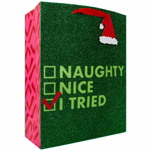 Holiday Home Large Sassy Naughty Gift Bag Perspective: front