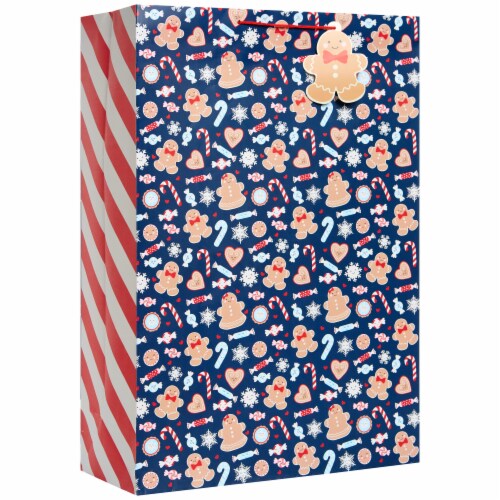 Holiday Home® Gingerbread Jumbo Holiday Gift Bag Perspective: front