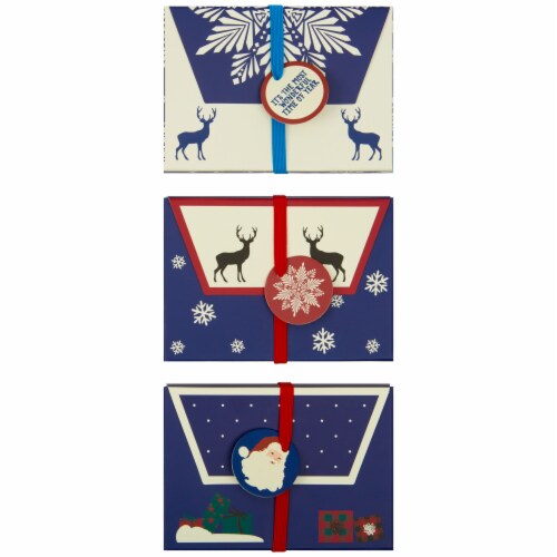 Holiday Home 3 CT Navy Blue Gift Card Holder Perspective: front