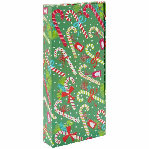 Holiday Home Candy Cane Gift Box Perspective: front