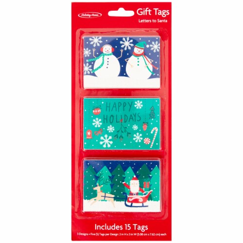 Holiday Home® Letters to Santa Adhesive Gift Tags Perspective: front