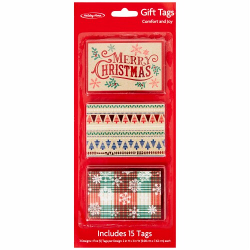 Holiday Home® Comfort and Joy Adhesive Gift Tags Perspective: front