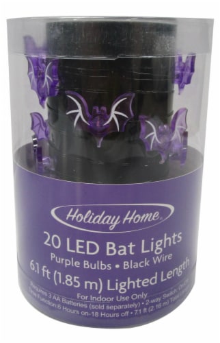 Holiday Home® 20 LED Bat Lights - Purple Perspective: front