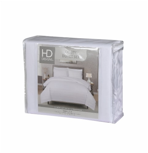 HD Designs® Hotel Dobby Strip Duvet Cover Bed Set Perspective: front
